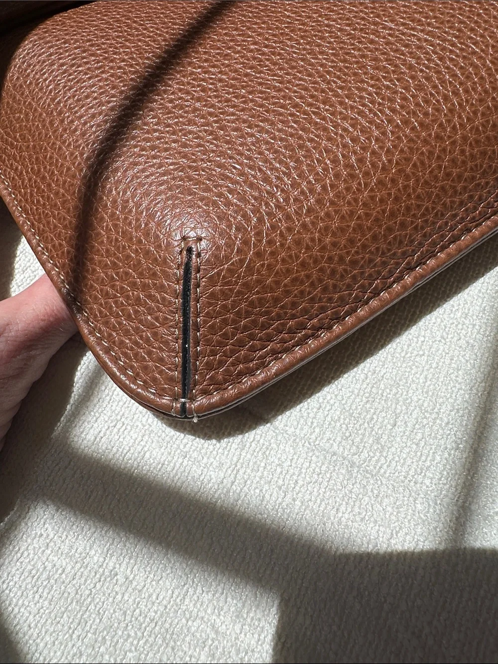 Aspinal of London 100% Calf Leather Laptop Sleeve Case Portfolio in Tan Pebble
